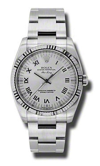 rolex air king white gold