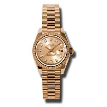 Rolex Datejust Lady Gold 26mm Fluted President 179175 chdp